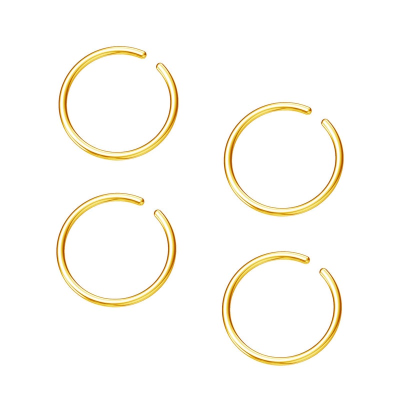 NZDLM قرط حلقي NZDLM مزيف حلق أنف حلقة أنف Septum حلقة أنف من الفولاذ المقاوم للصدأ للنساء والرجال باللون الذهبي - Image 1